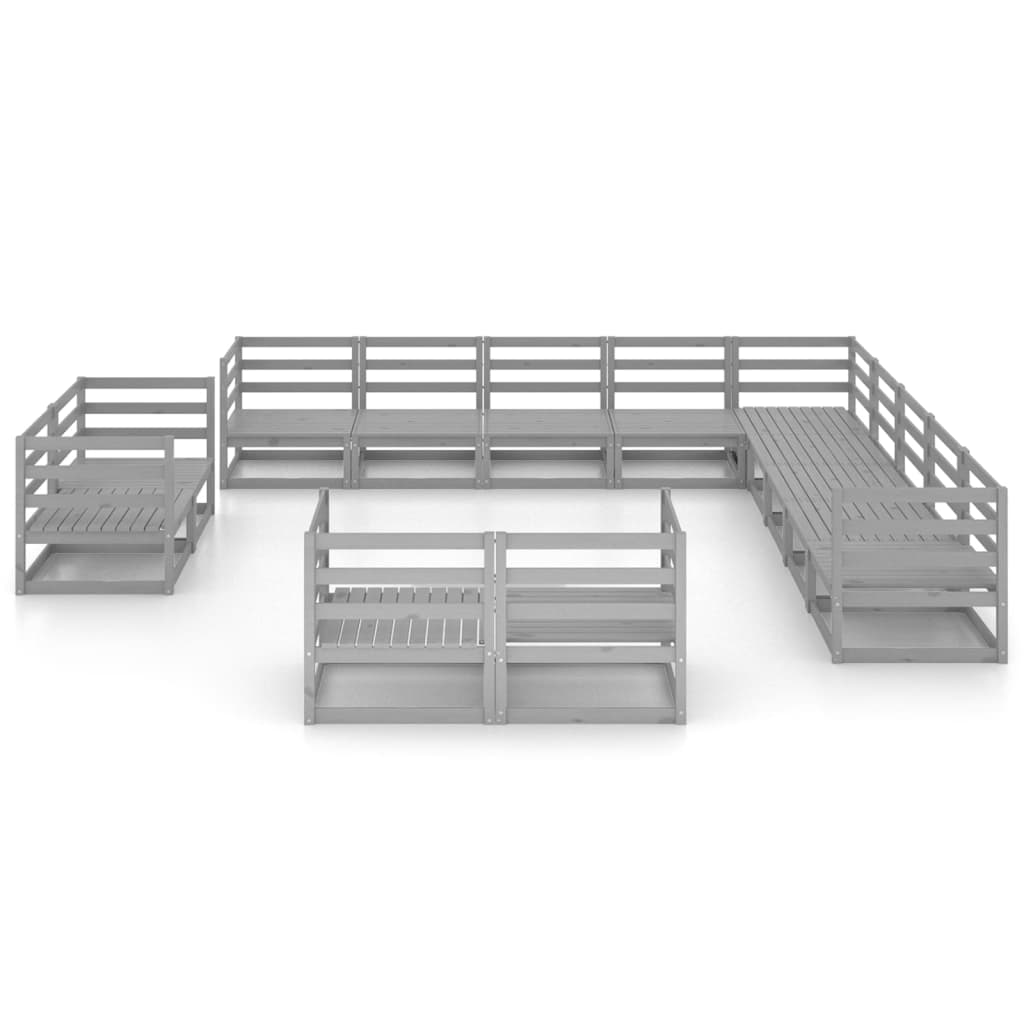 13 részes tömör fenyőfa kerti ülőgarnitúra