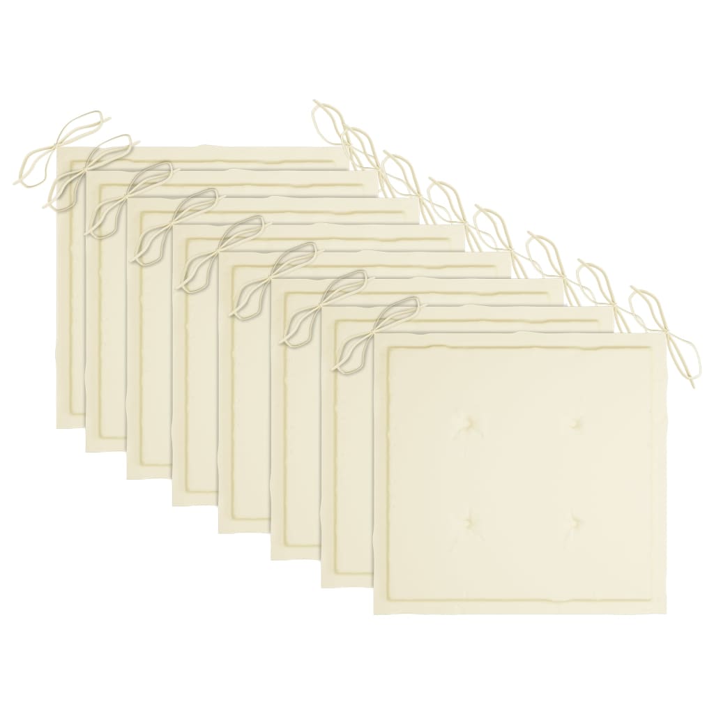 8 db összecsukható tömör akácfa kerti szék párnákkal