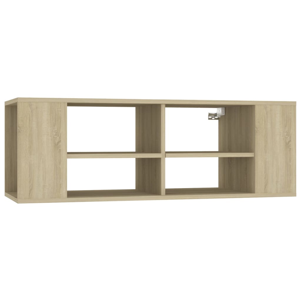 Sonoma-tölgyszínű falra szerelhető tv-szekrény 102 x 35 x 35 cm