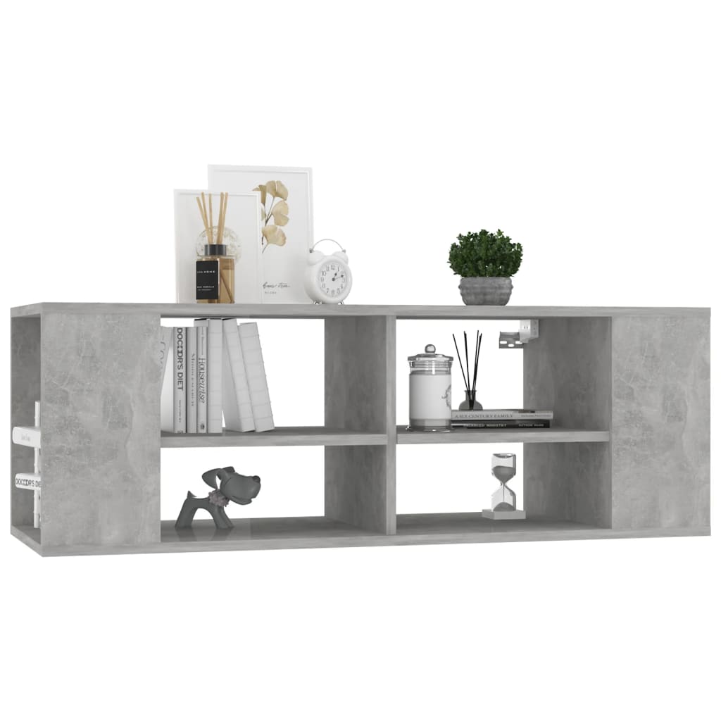 Betonszürke falra szerelhető tv-szekrény 102 x 35 x 35 cm