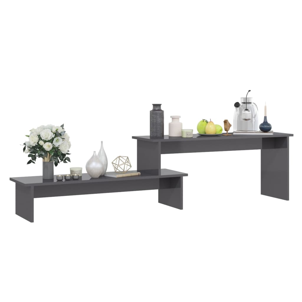 Magasfényű szürke forgácslap tv-szekrény 180 x 30 x 43 cm Magasfényű szürke forgácslap tv-szekrény 180 x 30 x 43 cm