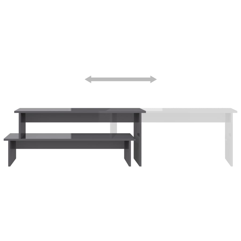 Magasfényű szürke forgácslap tv-szekrény 180 x 30 x 43 cm Magasfényű szürke forgácslap tv-szekrény 180 x 30 x 43 cm