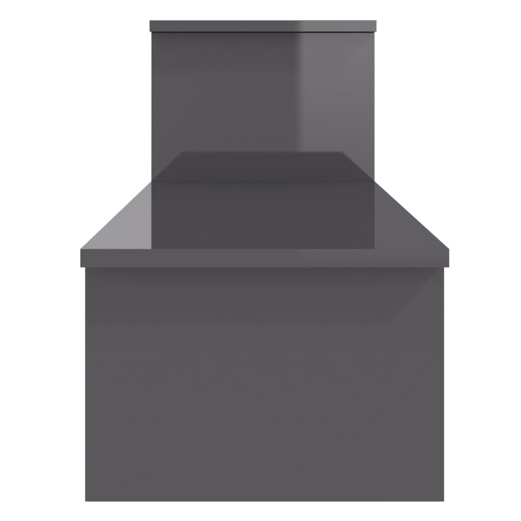 Magasfényű szürke forgácslap tv-szekrény 180 x 30 x 43 cm Magasfényű szürke forgácslap tv-szekrény 180 x 30 x 43 cm