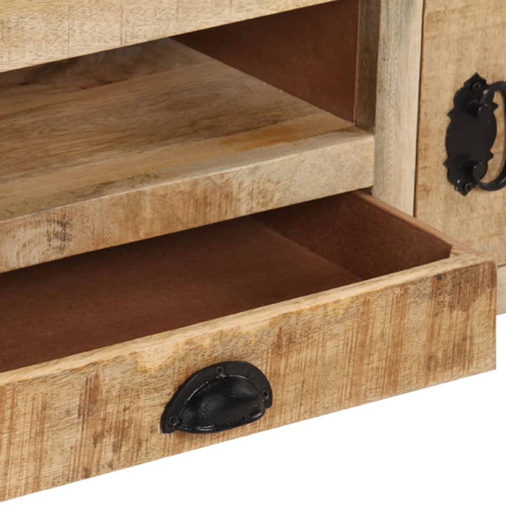 Nyers mangófa tv-szekrény kerekekkel 110 x 30 x 37 cm