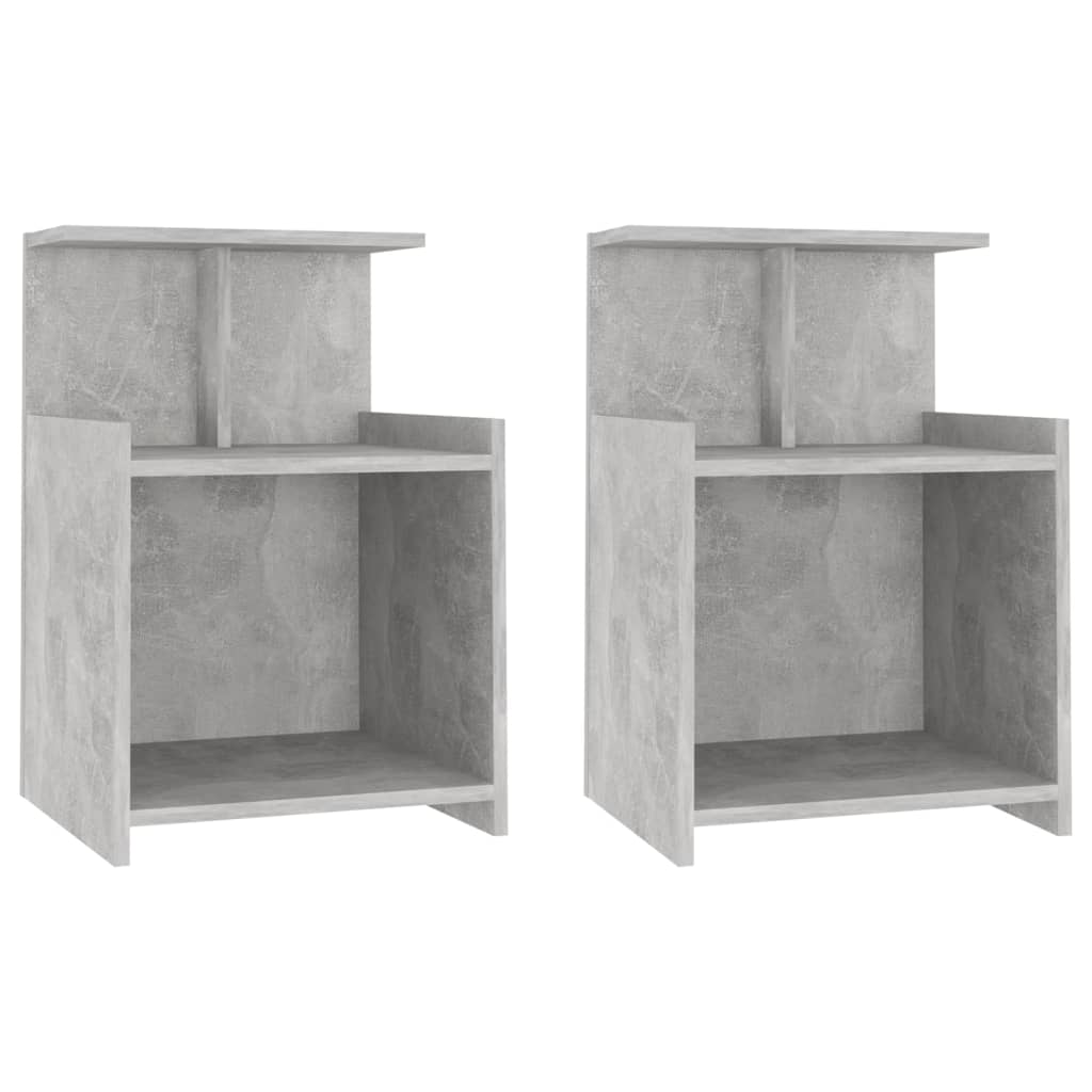2 db betonszürke szerelt fa éjjeliszekrény 40 x 35 x 60 cm