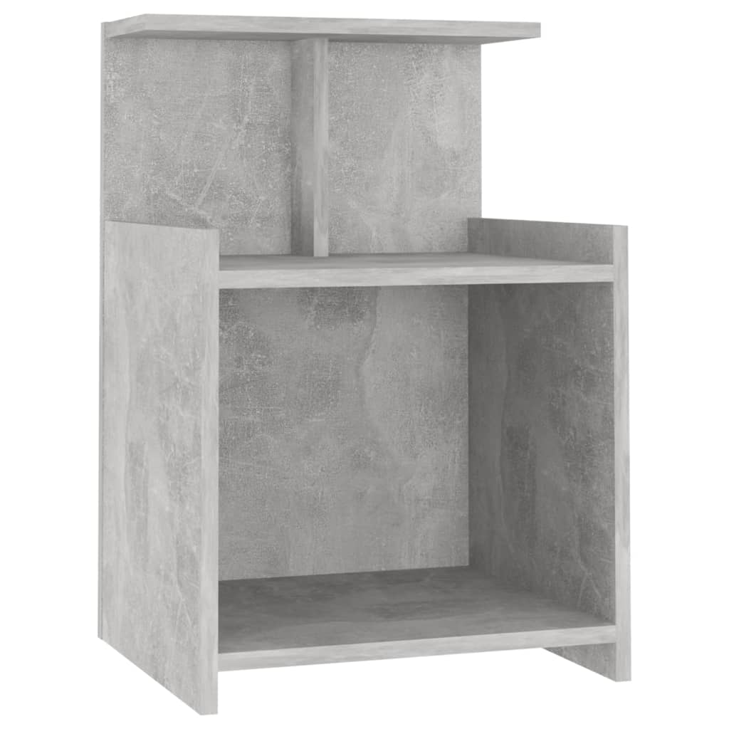2 db betonszürke szerelt fa éjjeliszekrény 40 x 35 x 60 cm
