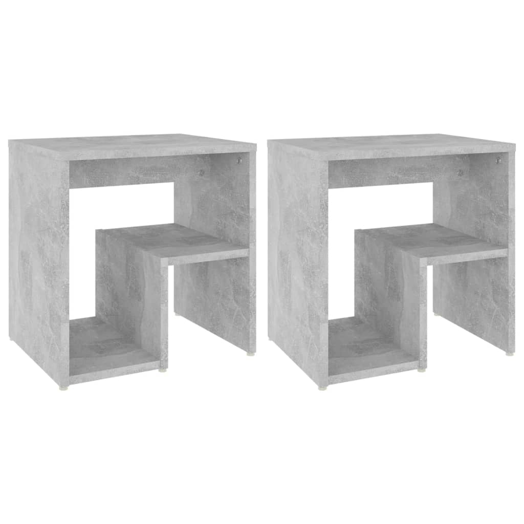 2 db betonszürke szerelt fa éjjeliszekrény 40 x 30 x 40 cm