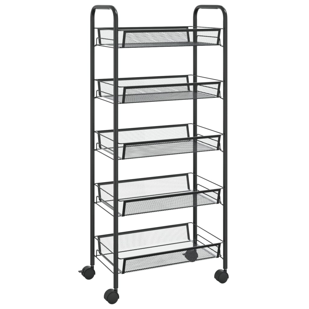 5 szintes fekete vas konyhai kerekes kocsi 46 x 26 x 105 cm 5 szintes fekete vas konyhai kerekes kocsi 46 x 26 x 105 cm