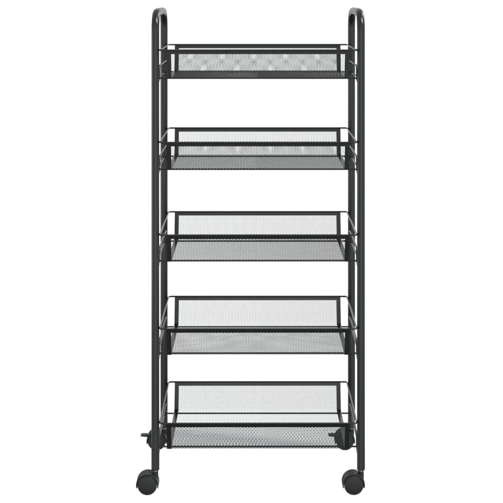 5 szintes fekete vas konyhai kerekes kocsi 46 x 26 x 105 cm 5 szintes fekete vas konyhai kerekes kocsi 46 x 26 x 105 cm