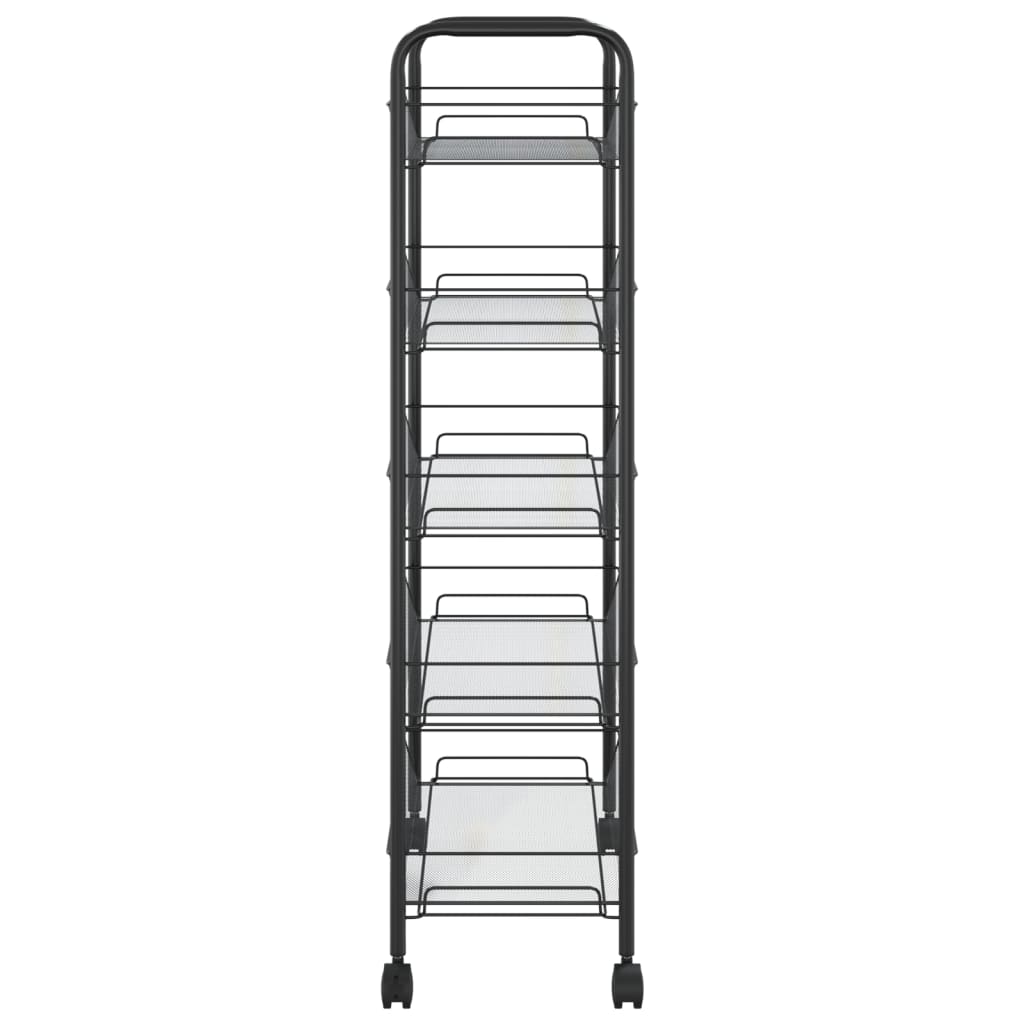 5 szintes fekete vas konyhai kerekes kocsi 46 x 26 x 105 cm 5 szintes fekete vas konyhai kerekes kocsi 46 x 26 x 105 cm