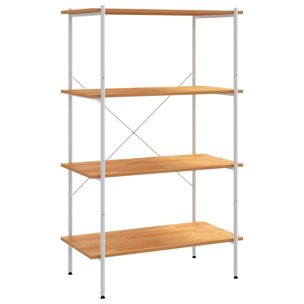 4 szintes polcrendszer fehér és tölgyfa 80x40x130 cm