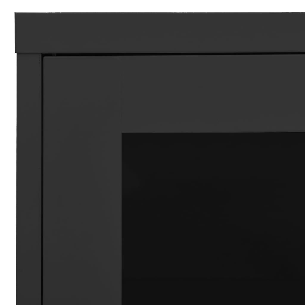 Antracitszürke acél irodai szekrény 90 x 40 x 70 cm