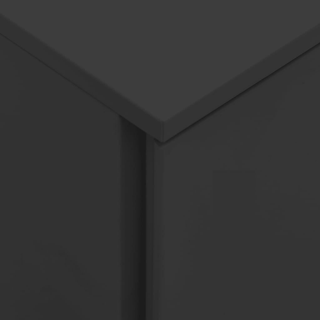 Antacitszürke acél mobil iratszekrény 39 x 45 x 60 cm