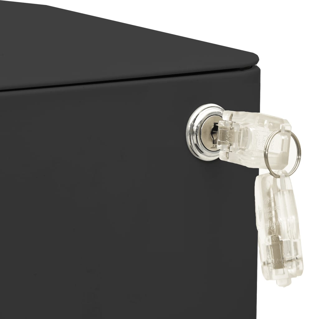 Antracitszürke acél mobil iratszekrény 30 x 45 x 59 cm