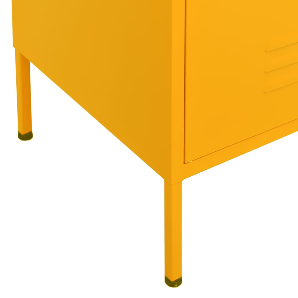 Mustársárga acél tárolószekrény 80 x 35 x 101,5 cm