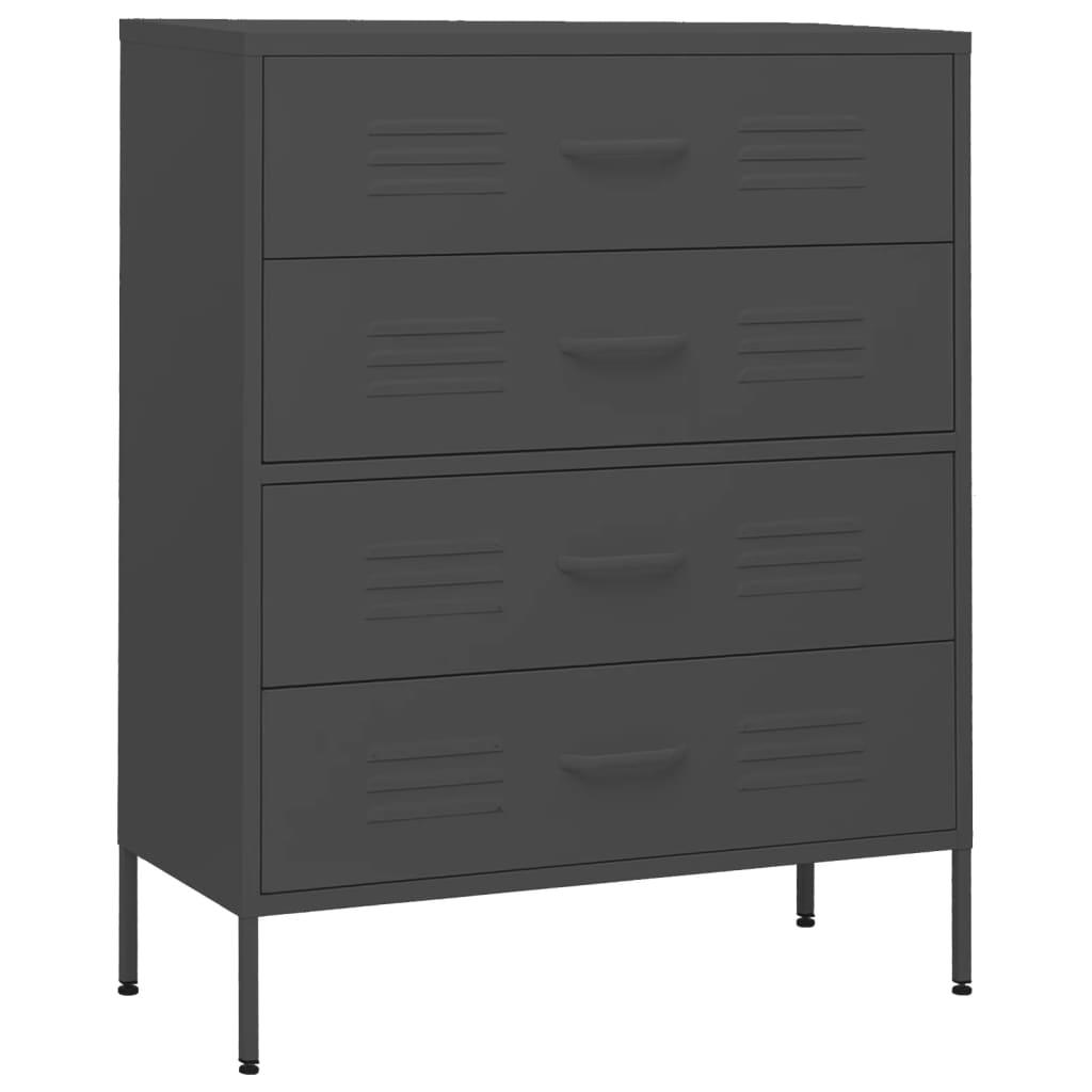 Antracitszürke acél fiókos szekrény 80 x 35 x 101,5 cm Antracitszürke acél fiókos szekrény 80 x 35 x 101,5 cm