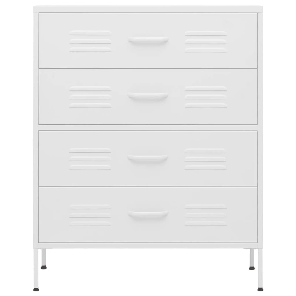 Fehér acél fiókos szekrény 80 x 35 x 101,5 cm Fehér acél fiókos szekrény 80 x 35 x 101,5 cm