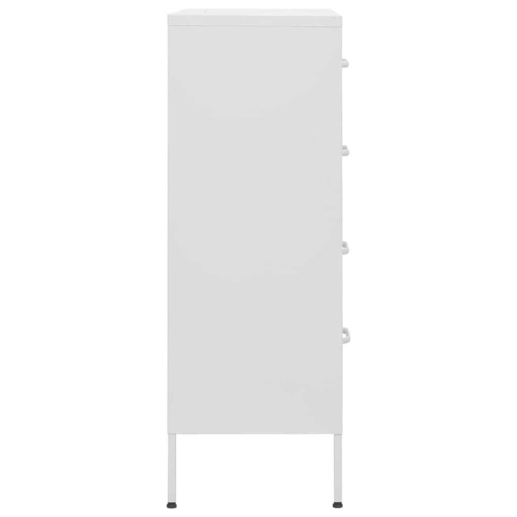 Fehér acél fiókos szekrény 80 x 35 x 101,5 cm Fehér acél fiókos szekrény 80 x 35 x 101,5 cm