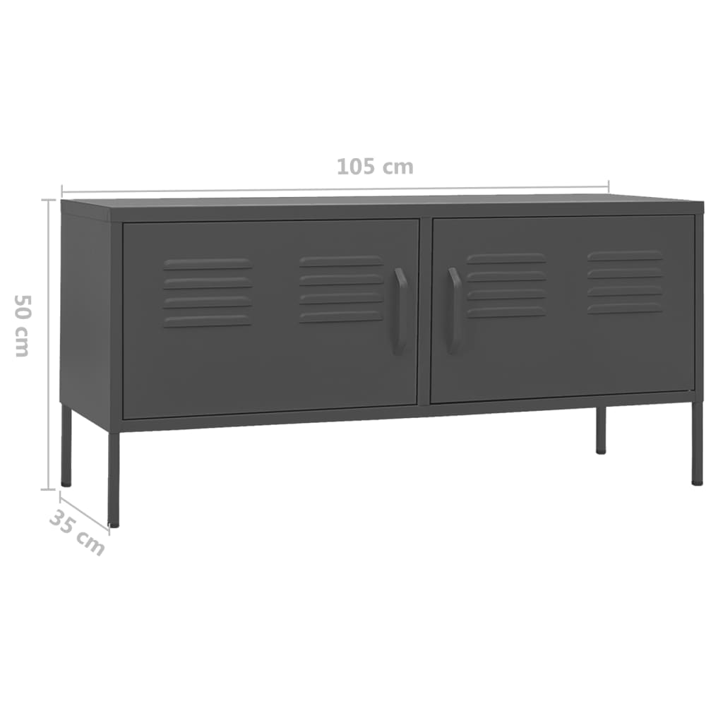 antracitszürke acél tv-szekrény 105 x 35 x 50 cm antracitszürke acél tv-szekrény 105 x 35 x 50 cm