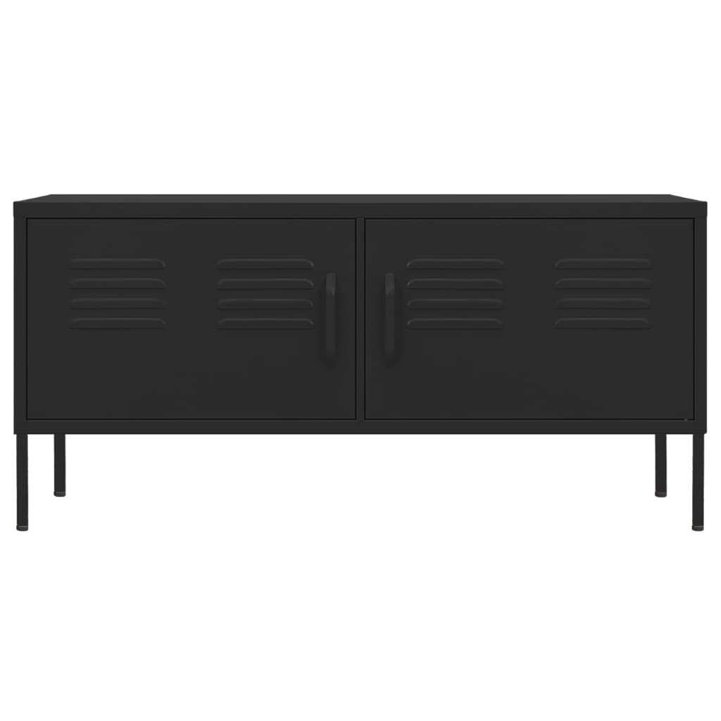 Fekete acél tv-szekrény 105 x 35 x 50 cm Fekete acél tv-szekrény 105 x 35 x 50 cm