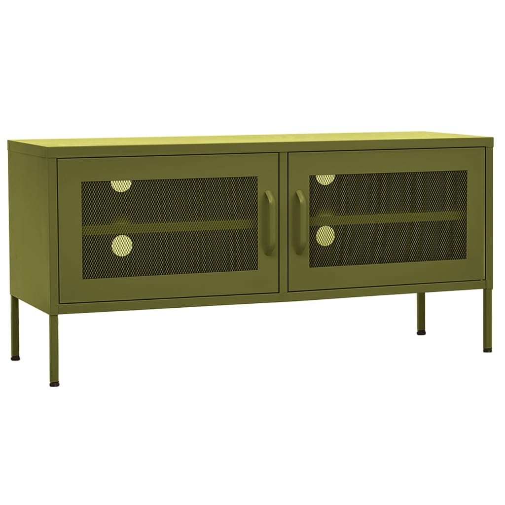 Olívazöld acél tv-szekrény 105 x 35 x 50 cm Olívazöld acél tv-szekrény 105 x 35 x 50 cm