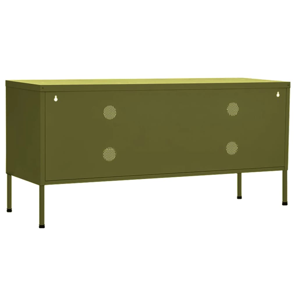 Olívazöld acél tv-szekrény 105 x 35 x 50 cm Olívazöld acél tv-szekrény 105 x 35 x 50 cm