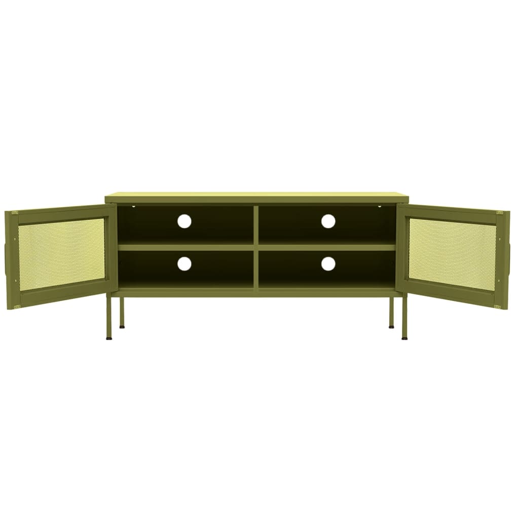 Olívazöld acél tv-szekrény 105 x 35 x 50 cm Olívazöld acél tv-szekrény 105 x 35 x 50 cm