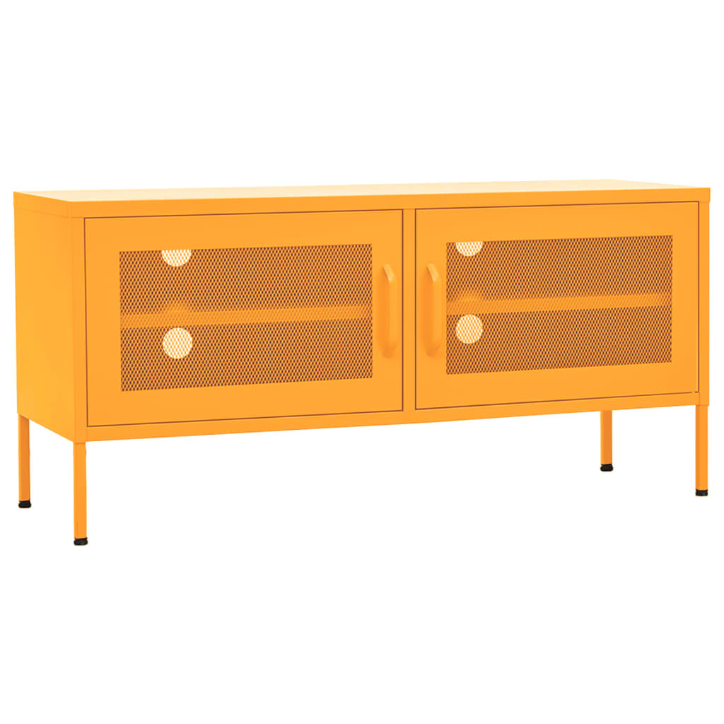 Mustársárga acél tv-szekrény 105 x 35 x 50 cm