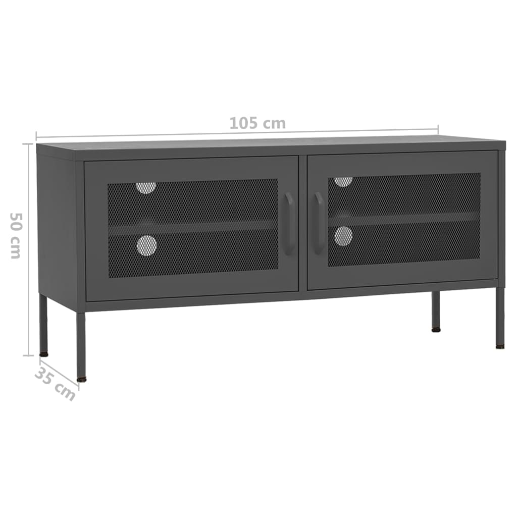 antracitszürke acél tv-szekrény 105 x 35 x 50 cm antracitszürke acél tv-szekrény 105 x 35 x 50 cm