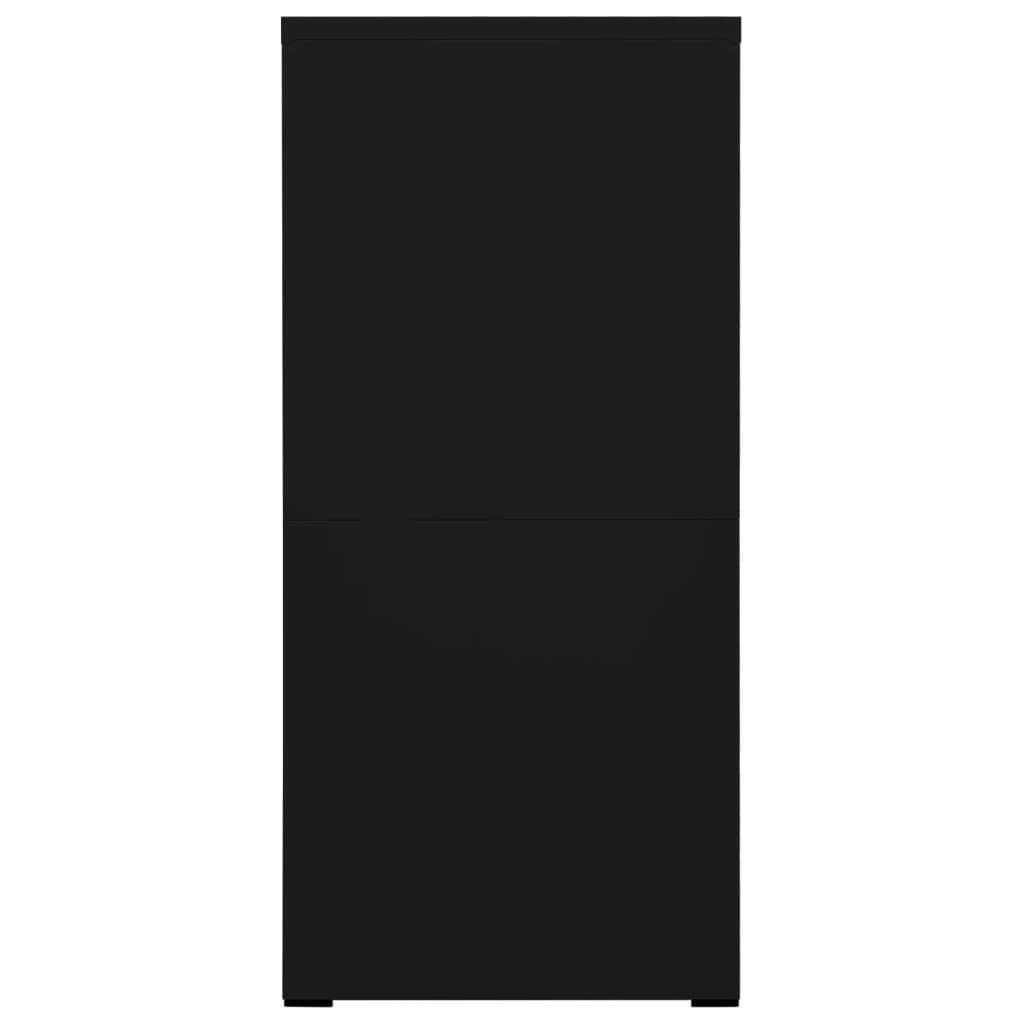 Fekete acél irattartó szekrény 46 x 62 x 133 cm