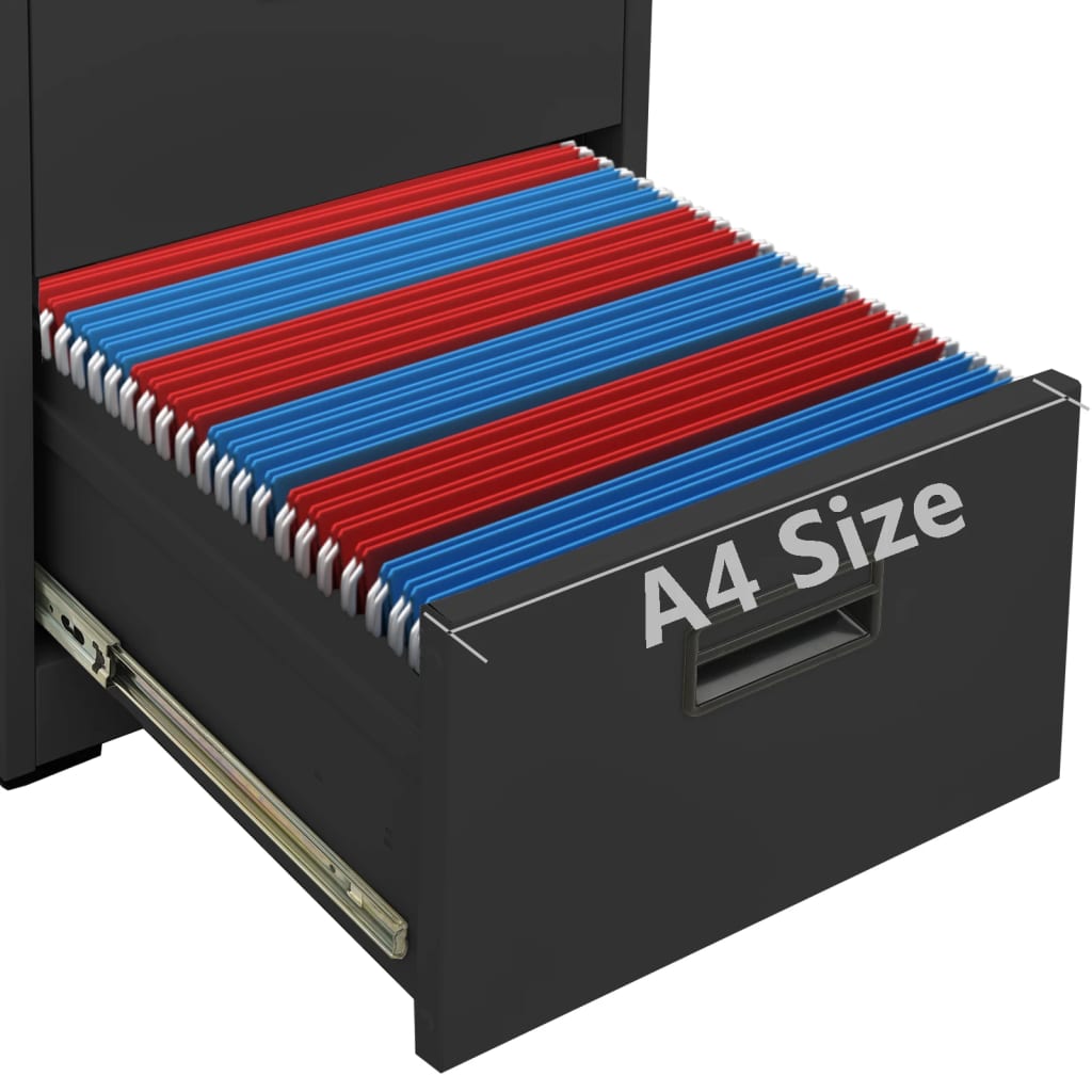 Antracitszürke acél irattartó szekrény 46 x 62 x 133 cm