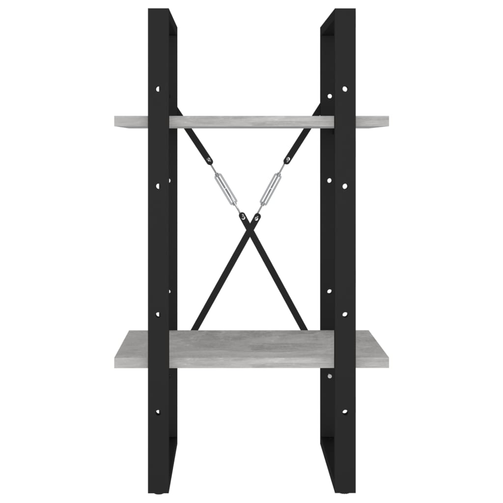 2-szintes betonszürke forgácslap könyvszekrény 40 x 30 x 70 cm