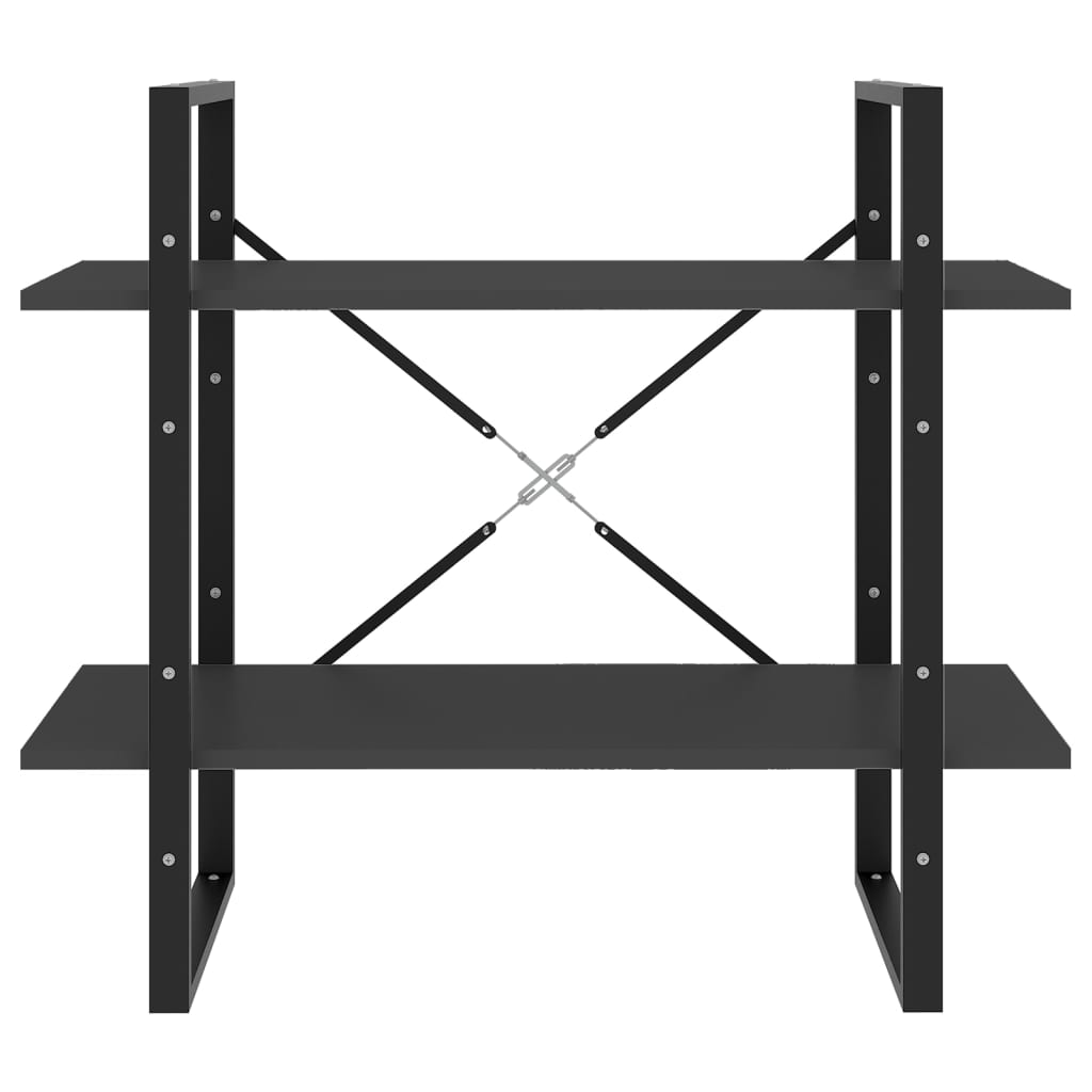 2-szintes szürke forgácslap könyvszekrény 80 x 30 x 70 cm