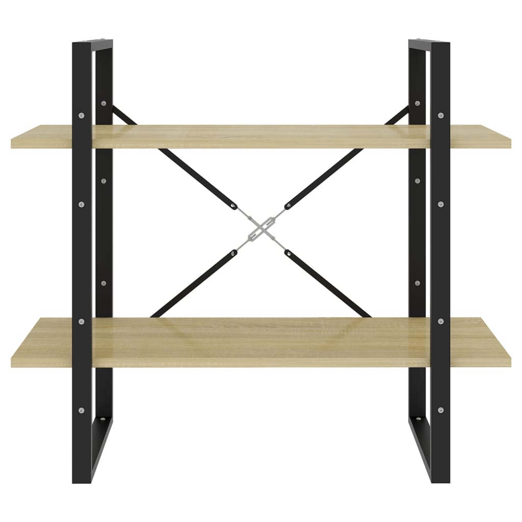 2-szintes sonoma-tölgy színű könyvszekrény 80 x 30 x 70 cm