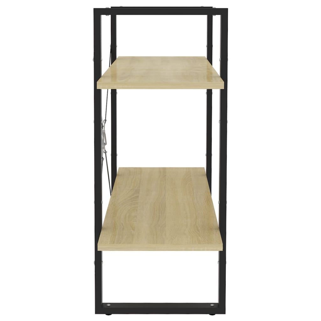 2-szintes sonoma-tölgy színű könyvszekrény 80 x 30 x 70 cm