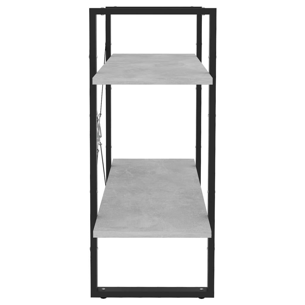 2-szintes betonszürke forgácslap könyvszekrény 80 x 30 x 70 cm