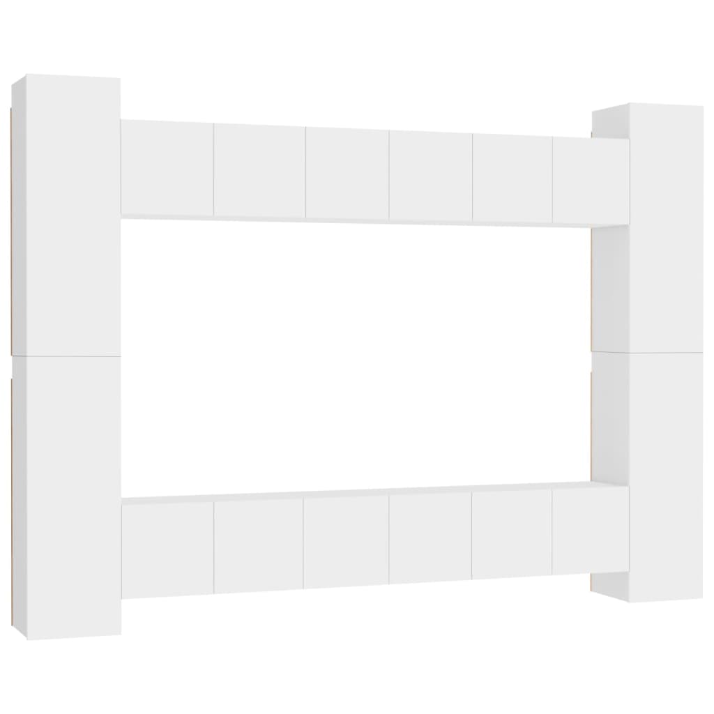 10 részes fehér forgácslap tv-szekrényszett