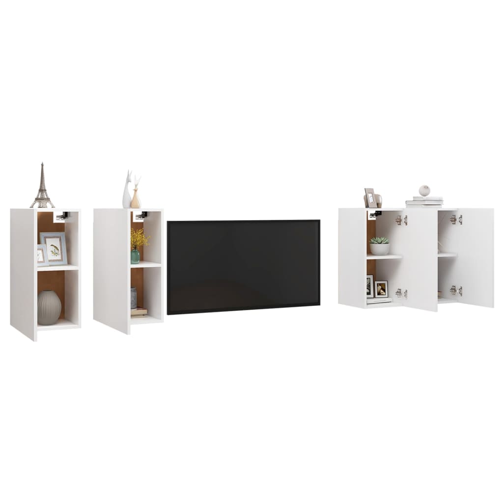 4 db fehér forgácslap tv-szekrény 30,5 x 30 x 60 cm 4 db fehér forgácslap tv-szekrény 30,5 x 30 x 60 cm