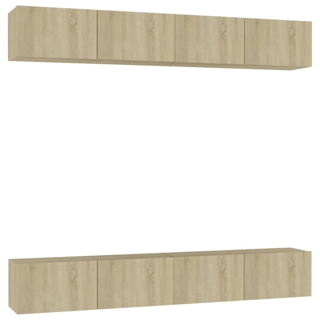 4 db sonoma-tölgyszínű forgácslap tv-szekrény 100 x 30 x 30 cm 4 db sonoma-tölgyszínű forgácslap tv-szekrény 100 x 30 x 30 cm