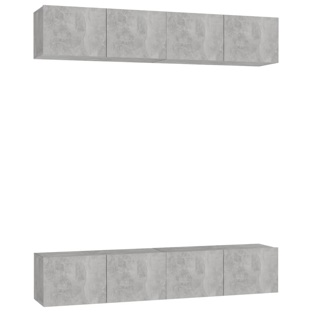 4 db betonszürke forgácslap tv-szekrény 80 x 30 x 30 cm 4 db betonszürke forgácslap tv-szekrény 80 x 30 x 30 cm
