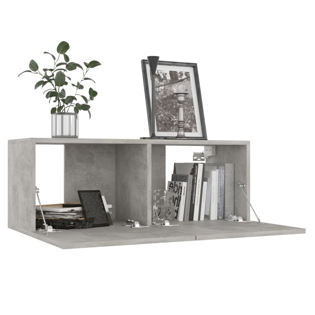 4 db betonszürke forgácslap tv-szekrény 80 x 30 x 30 cm 4 db betonszürke forgácslap tv-szekrény 80 x 30 x 30 cm