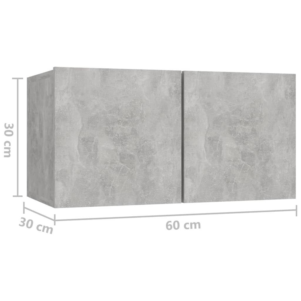 2 részes betonszürke forgácslap tv-szekrényszett 2 részes betonszürke forgácslap tv-szekrényszett