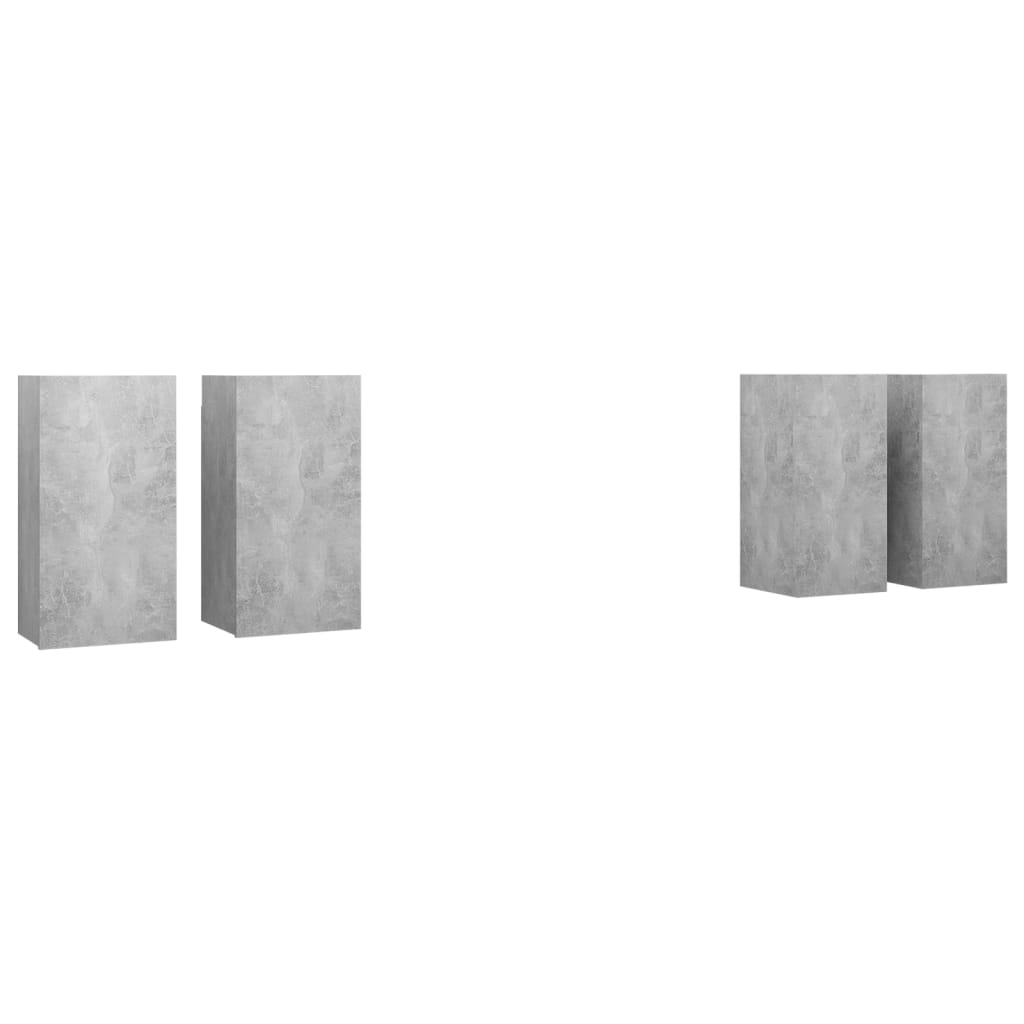 4 db betonszürke forgácslap tv-szekrény 30,5 x 30 x 60 cm