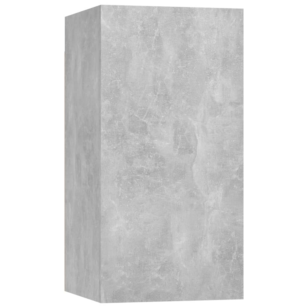 7 db betonszürke forgácslap tv-szekrény 30,5 x 30 x 60 cm