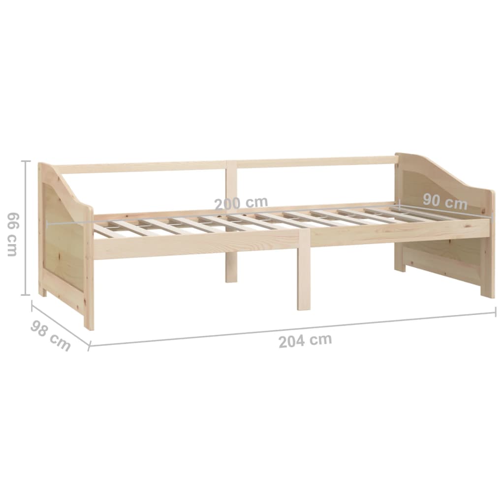 3-személyes tömör fenyőfa kanapéágy 90 x 200 cm