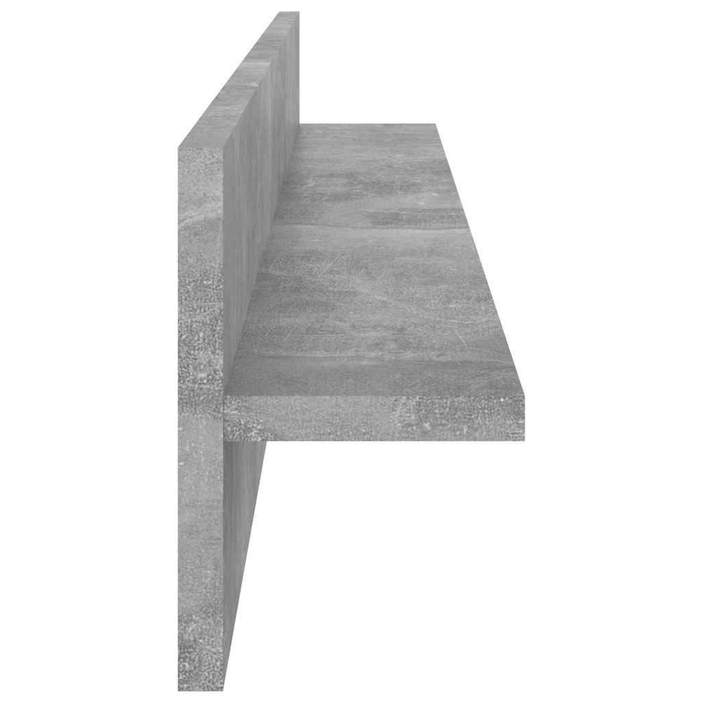 4 db betonszürke forgácslap fali polc 80 x 11,5 x 18 cm