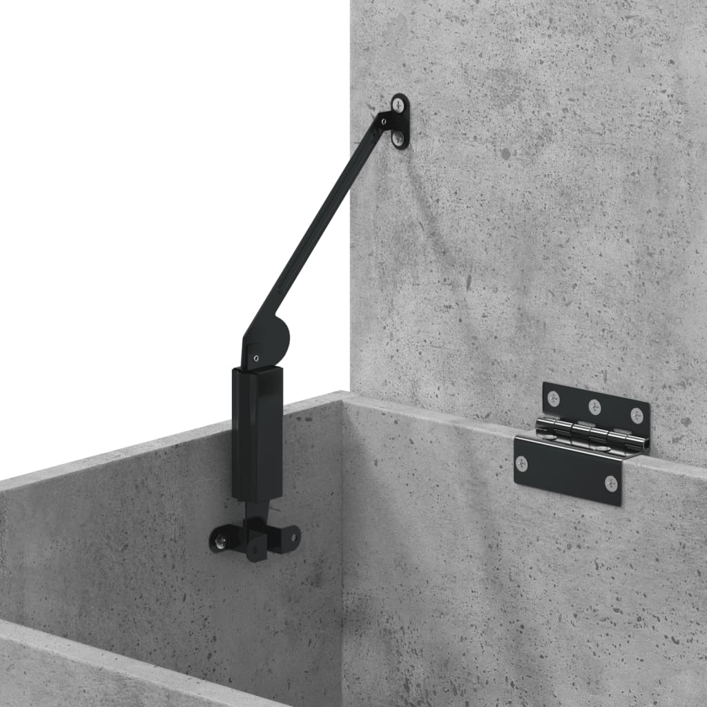 Betonszürke szerelt fa tárolóláda 84 x 42 x 46 cm