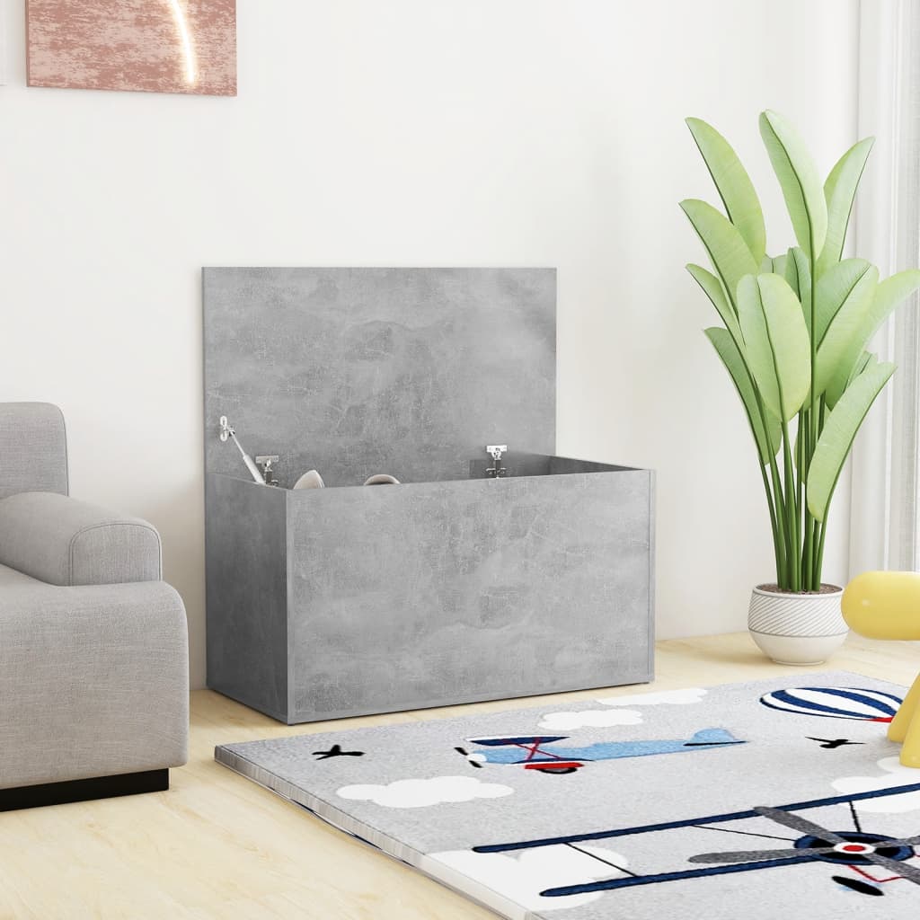 Betonszürke forgácslap tárolóláda 84 x 42 x 46 cm