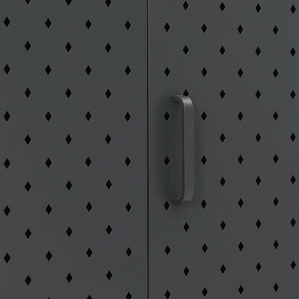 Antracitszürke acél tálalószekrény 105 x 35 x 75 cm