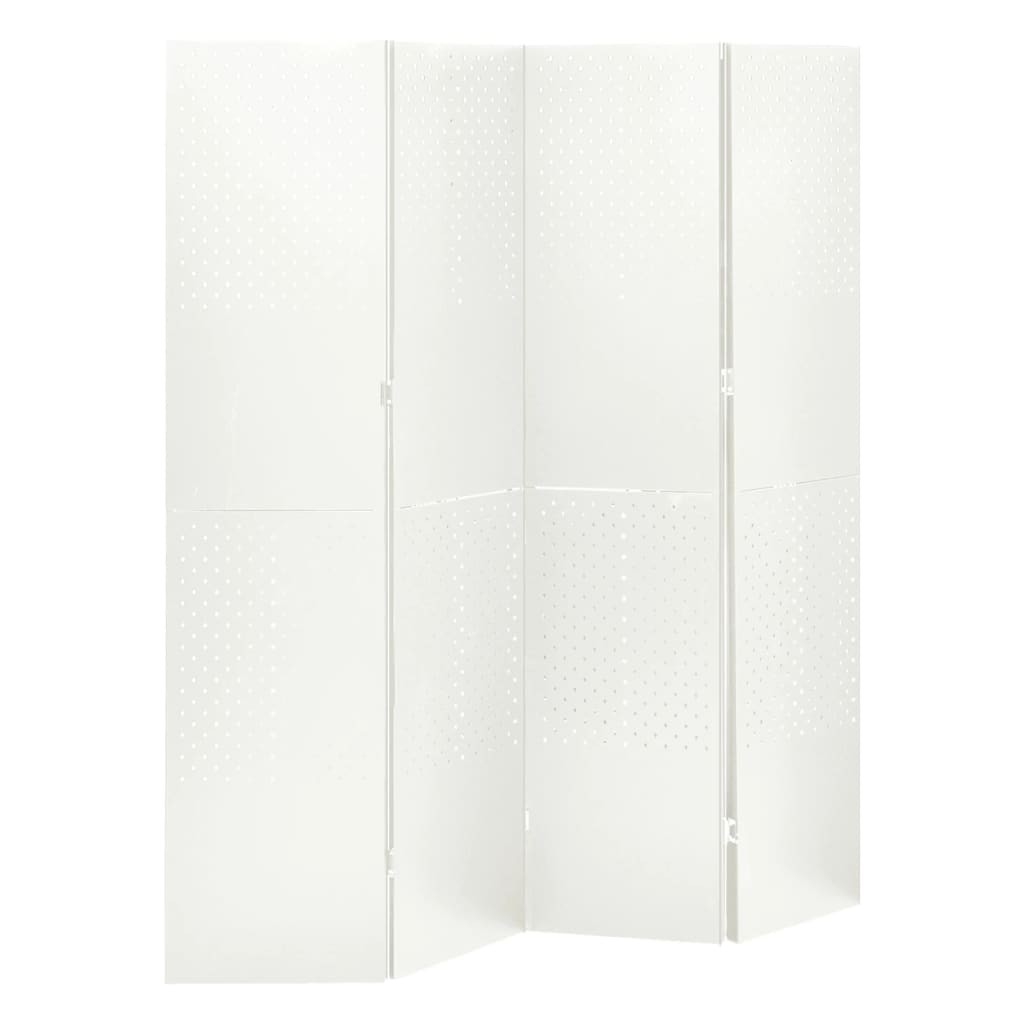 Fehér acél 4-paneles térelválasztó  160 x 180 cm